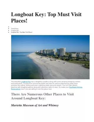Longboat Key: Top Must Visit Places!