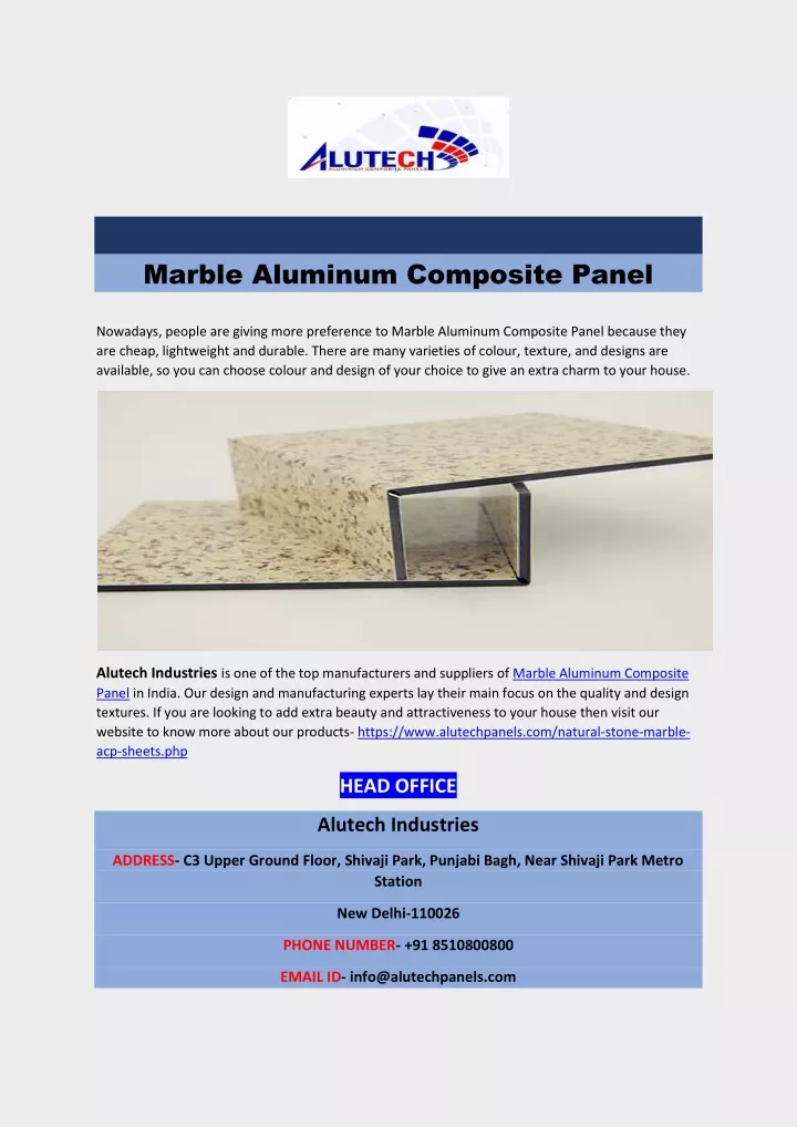 marble aluminum composite panel