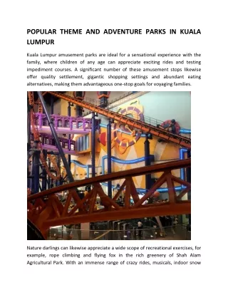 popular theme and adventure parks in kuala lumpur