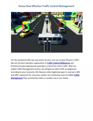 Know How Effective Traffic Control Management