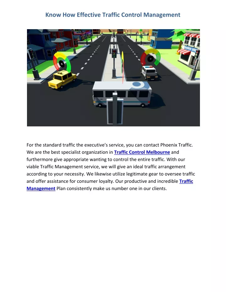 know how effective traffic control management