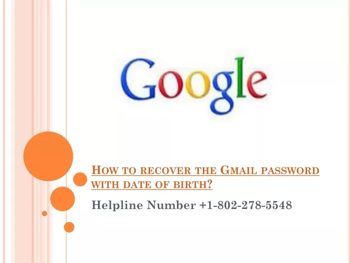 how to recover the gmail password with date of birth