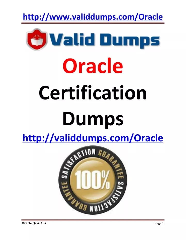 http www validdumps com oracle