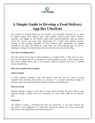 a simple guide to develop a food delivery