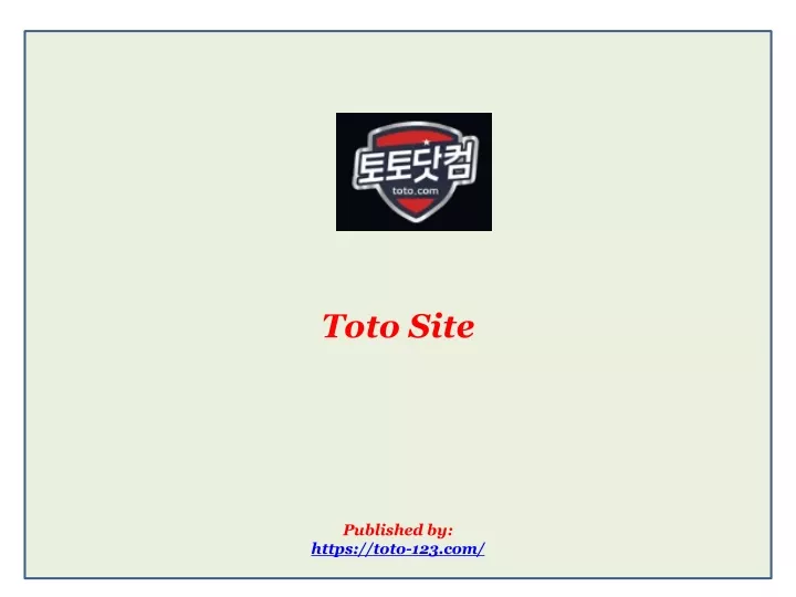toto site published by https toto 123 com