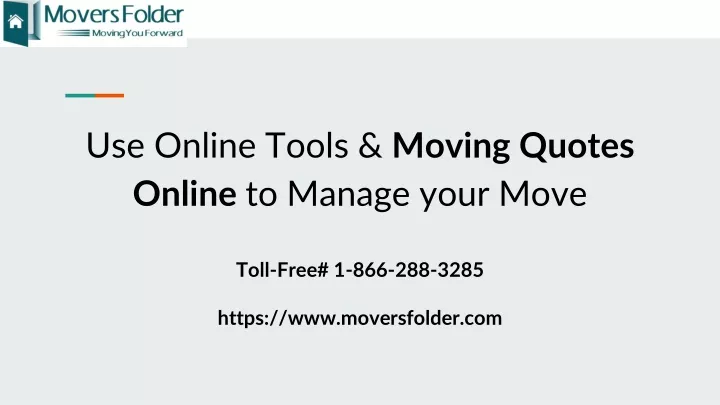 use online tools moving quotes online to manage your move