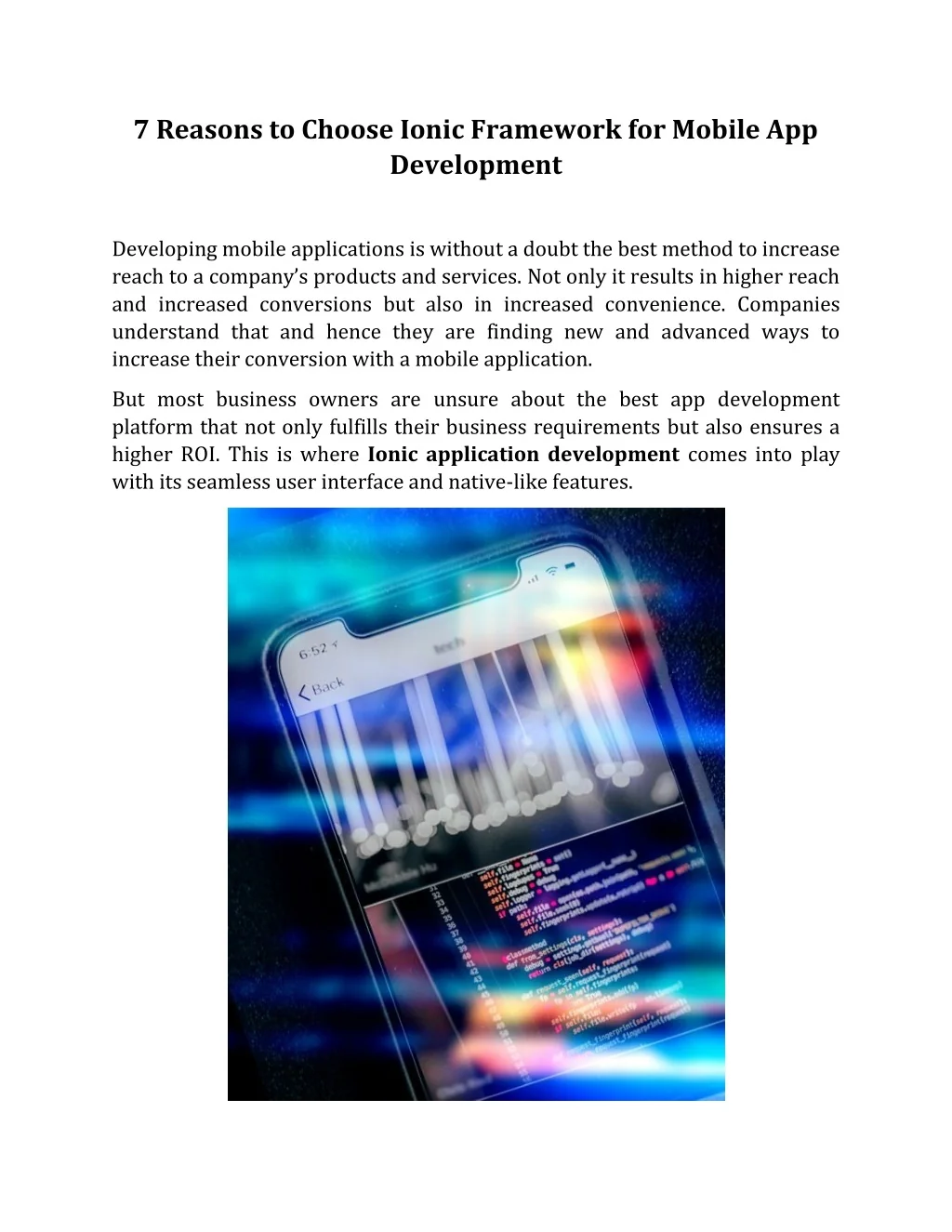 PPT - 7 Reasons To Choose Ionic Framework for Mobile App Development ...