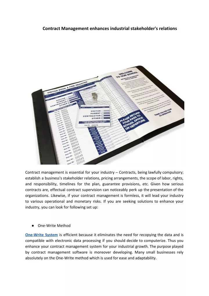 contract management enhances industrial