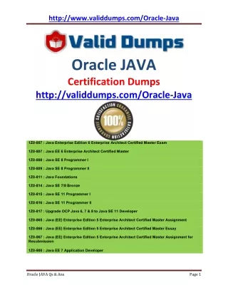 http www validdumps com oracle java
