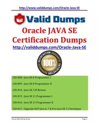 http www validdumps com oracle java se