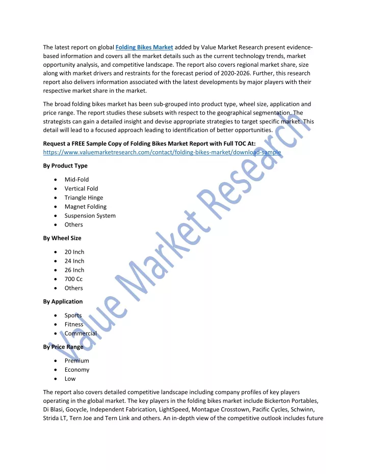 the latest report on global folding bikes market