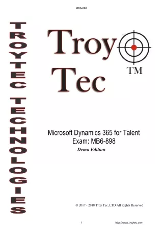 Microsoft Dynamics 365 for Talent EXAM Mb6-898 PREPARATION