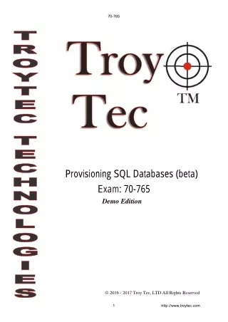 Provisioning SQL Databases Exam 70-765 preparation