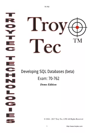 Developing SQL Databases exam 70-762 preparation