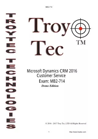 Microsoft Dynamics CRM 2016 Customer Service MB2-714 Exam Answers