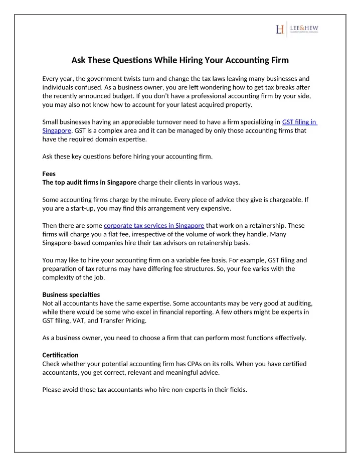 ask these questions while hiring your accounting