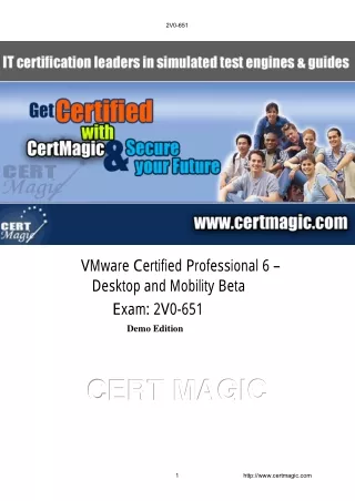 VMware Certified Professional 6 Ã¯Â¿Â½ Desktop and Mobility Exam Dumps - VMware 2V0-651 Exam