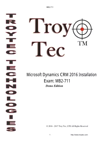 Microsoft Dynamics CRM 2016 Installation Microsoft MB2-711 Exam Answers