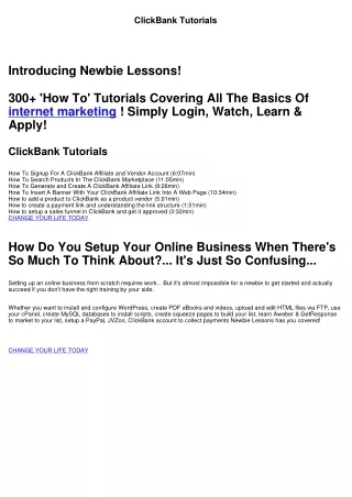 clickbank tutorials