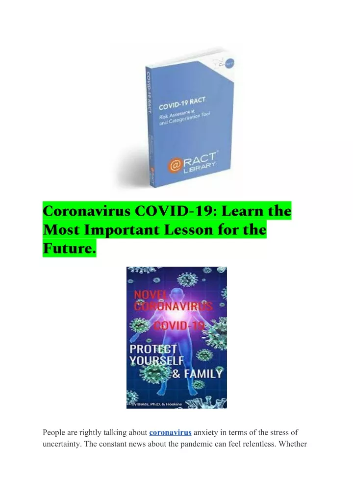 coronavirus covid 19 learn the most important