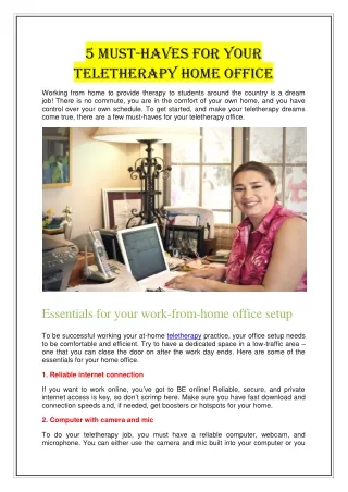 5 Must-Haves for Your Teletherapy Home Office