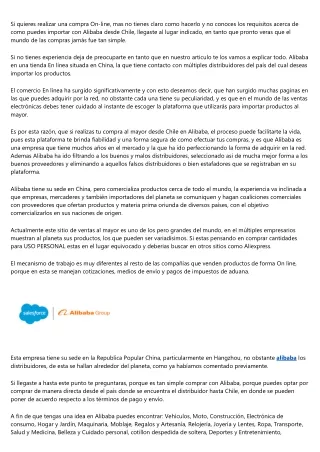 recomendacion de tener en cuenta los alibaba en Talca