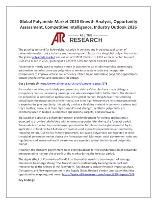 global polyamide market 2020 growth analysis