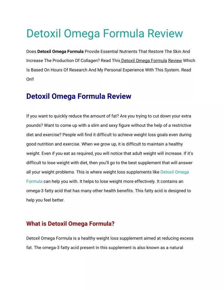 detoxil omega formula review