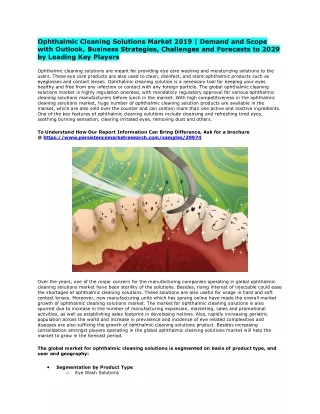 ophthalmic cleaning solutions market 2019 demand