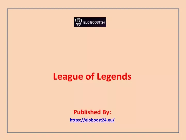 League Of Legends EU - ELO Boost Service