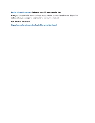excellent laravel developer dedicated laravel