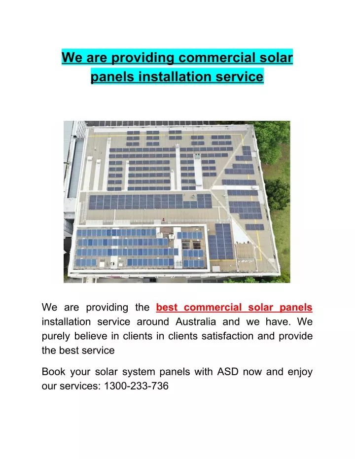 we are providing commercial solar panels