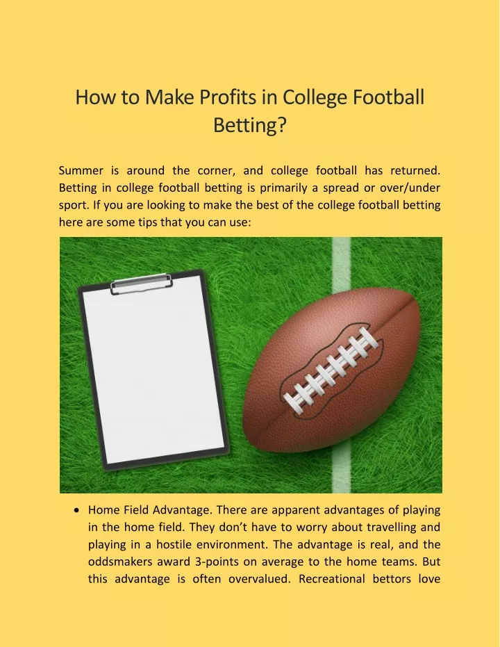 how to make profits in college football betting