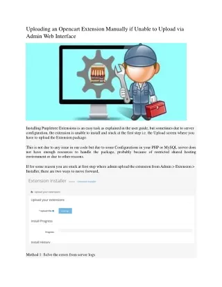 uploading an opencart extension manually