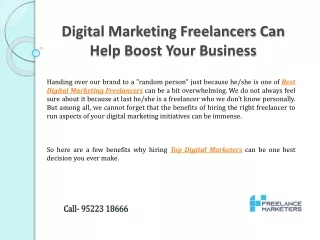 Digital Marketing Freelancers Can Help Boost Your Business