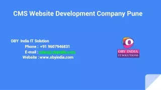 CMS Website Development Company In Pune - OBY India IT Solution |
