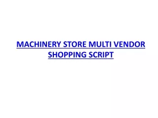 Machinery Store Multi Vendor Shopping Script | DOD IT SOLUTIONS