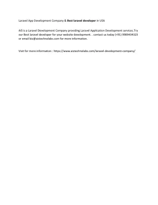 laravel app development company best laravel
