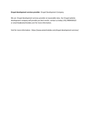 drupal development services provider drupal