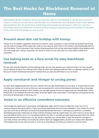 the best hacks for blackhead removal at home