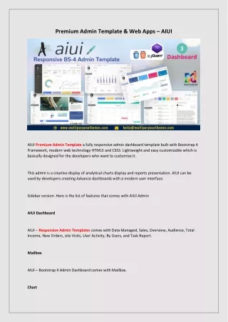 premium admin template web apps aiui