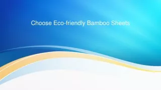 choose eco friendly bamboo sheets