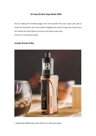 10 latest best vape mods 2020