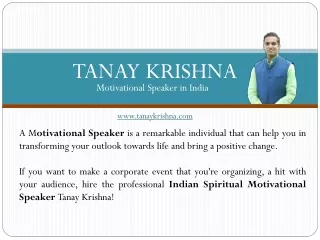 Tanay Krishna Best Motivational Speaker in India