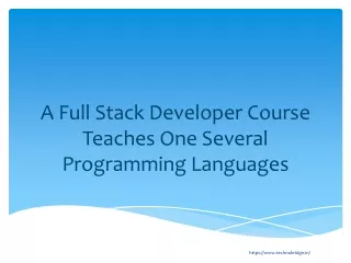 a full stack developer course teaches one several programming languages