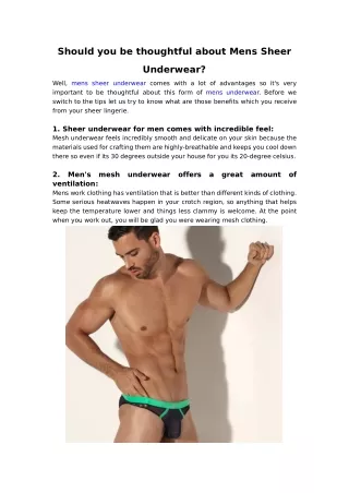 should you be thoughtful about mens sheer