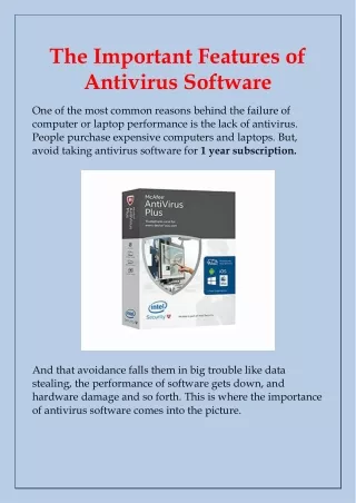 The Important Features of Antivirus Software