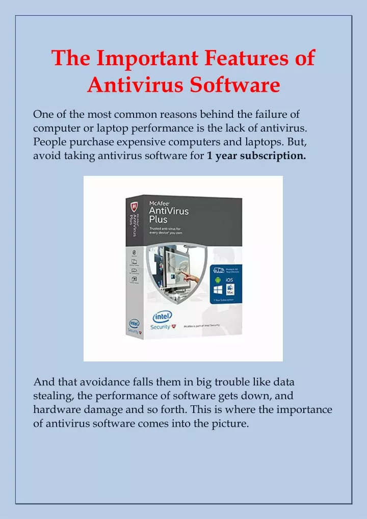 the important features of antivirus software