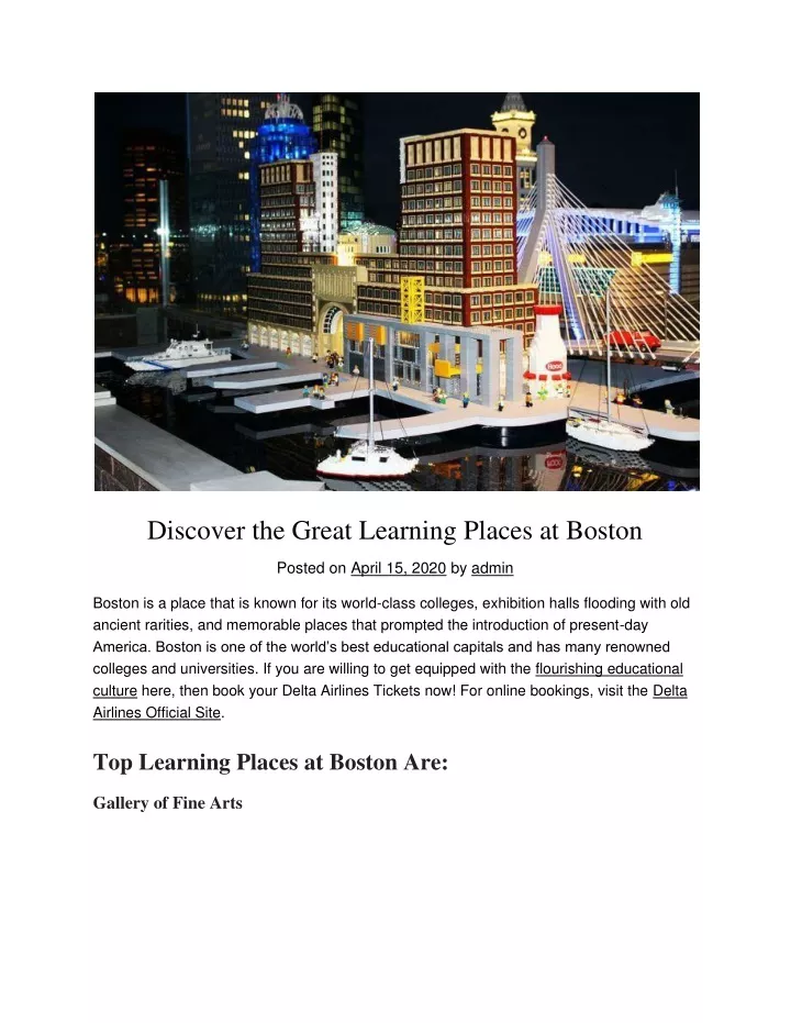 discover the great learning places at boston
