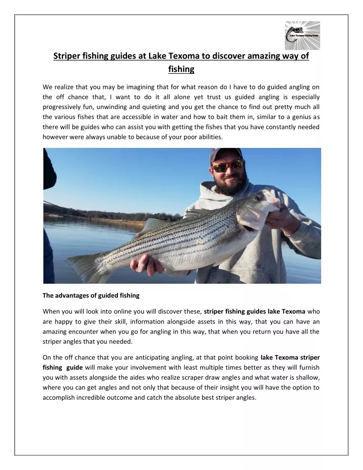 striper fishing guides at lake texoma to discover